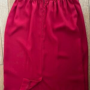 Karin Stevens Vintage Red Pencil Skirt Size 6 Back Slit Classic Old Money